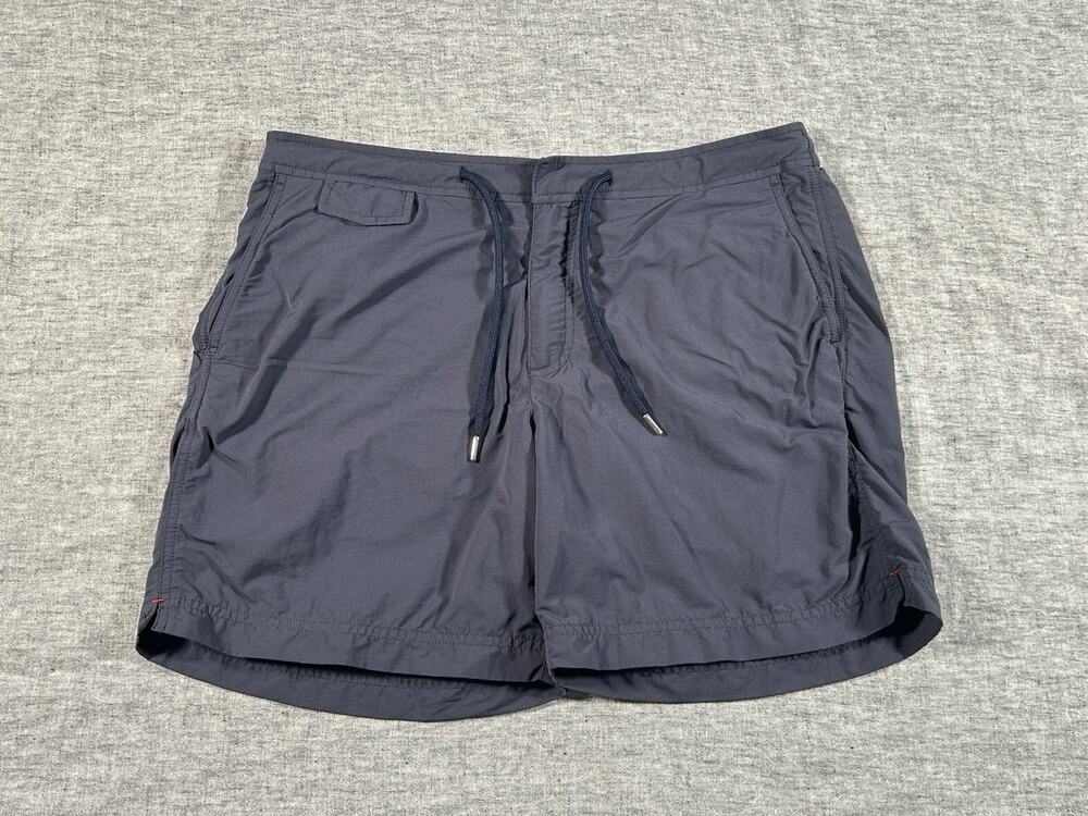 Jacques Zolty Saint Barth Shorts Mens Extra Large Navy Blue Lined Swim Trunks